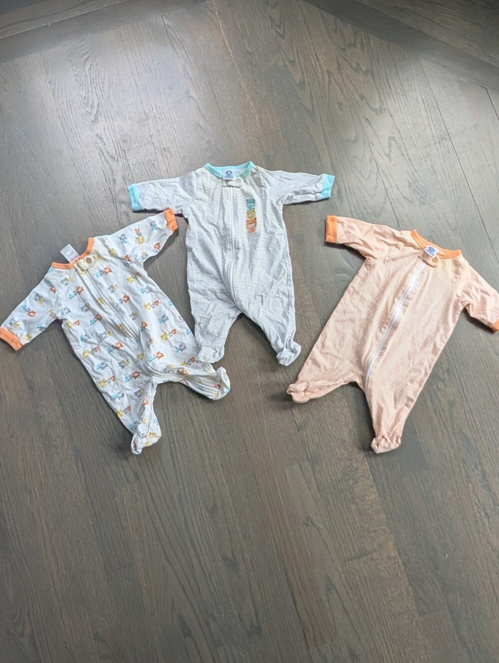 Gerber Baby Boy 3-Piece Bodysuits Footies, Newborn, 100% Cotton
